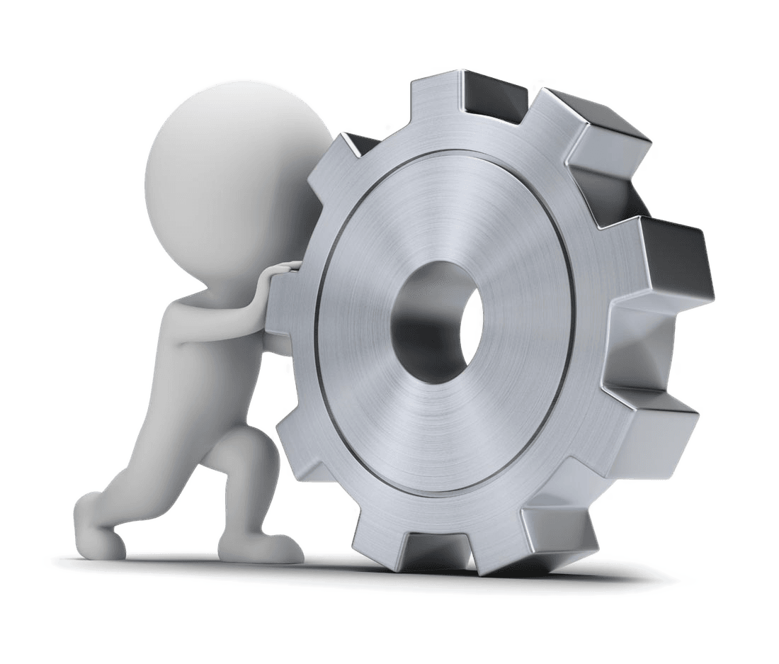 3D person pushing gear